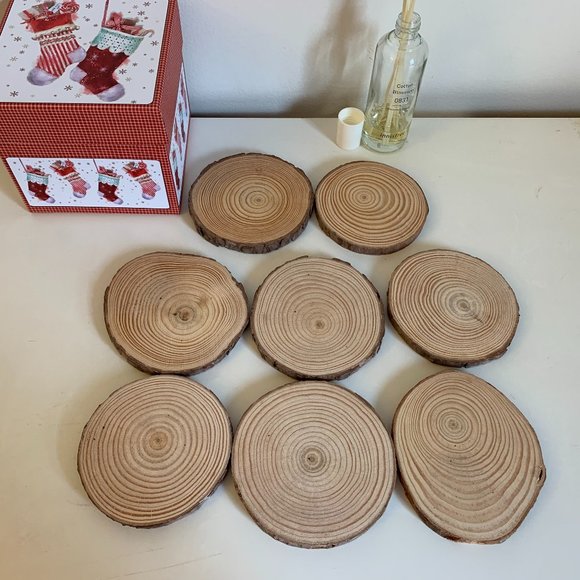 Set of 8 Unique Real Wood Coasters - Picture 2 of 4
